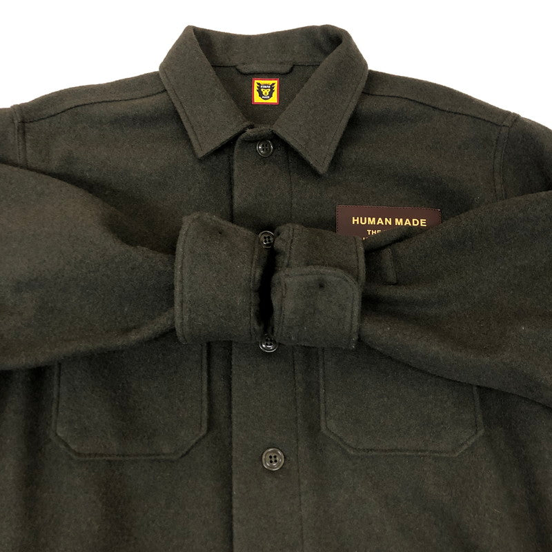 【中古品】【メンズ】  HUMAN MADE ヒューマンメイド 23AW WOOL CPO OVERSHIRT HM26SH008 ウール チーフぺティーオフィサー オーバーシャツ 長袖 トップス 142-250213-kk-19-tei サイズ：L カラー：オリーブ 万代Net店