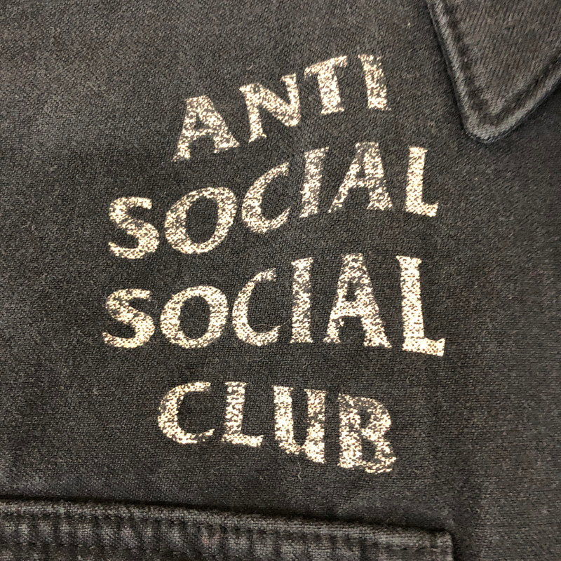 【中古品】【メンズ】 HYSTERIC GLAMOUR ヒステリックグラマー × ANTI SOCIAL SOCIAL CLUB アンチソーシャルソーシャルクラブ 別注 コラボ 20SS MILITARY SHIRT JACKET 02201AH14 ミリタリーシャツジャケット ライトアウター 140-250212-kk-10-tei サイズ：XXL カラー：ブラック 万代Net店