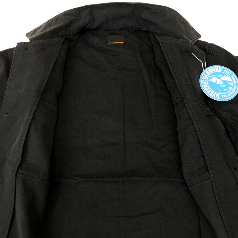 【中古品】【メンズ】 HYSTERIC GLAMOUR ヒステリックグラマー × ANTI SOCIAL SOCIAL CLUB アンチソーシャルソーシャルクラブ 別注 コラボ 20SS MILITARY SHIRT JACKET 02201AH14 ミリタリーシャツジャケット ライトアウター 140-250212-kk-10-tei サイズ：XXL カラー：ブラック 万代Net店