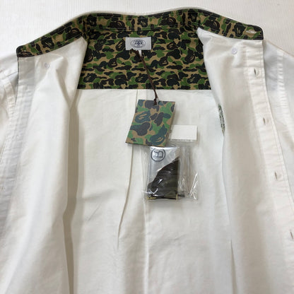 【中古品】【メンズ】 A BATHING APE アベイシングエイプ ABC CAMO ONE POINT RELAXED FIT SHIRT 001SHK801008M ABCカモ ワンポイント リラックスフィットシャツ 長袖 トップス 142-250212-kk-13-tei サイズ：XL カラー：ホワイト 万代Net店