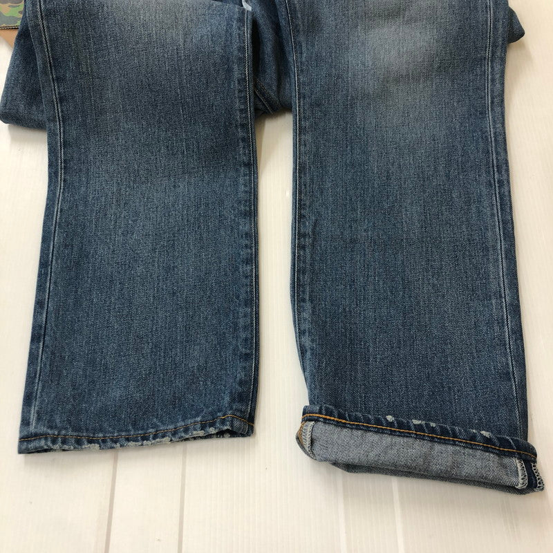 【中古品】【メンズ】 A BATHING APE アベイシングエイプ TWIN STA RELAXED FIT 13 OZ DENIM PANTS 001DPK801003M ツインスタ リラックスドフィット 13オンス デニムパンツ ボトムス 153-250212-kk-53-tei サイズ：L カラー：ライトインディゴ 万代Net店