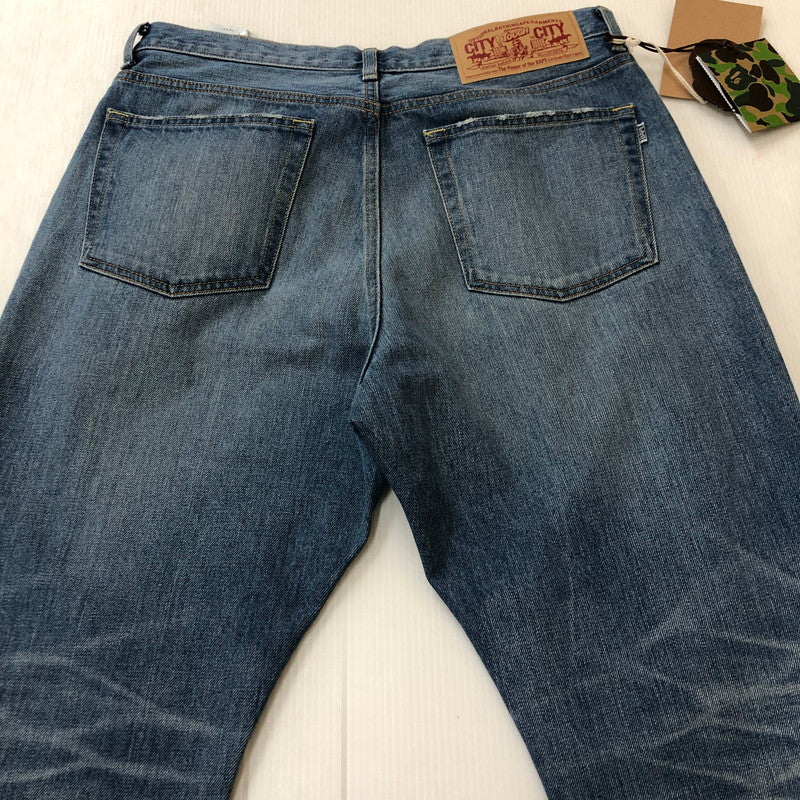 【中古品】【メンズ】 A BATHING APE アベイシングエイプ TWIN STA RELAXED FIT 13 OZ DENIM PANTS 001DPK801003M ツインスタ リラックスドフィット 13オンス デニムパンツ ボトムス 153-250212-kk-53-tei サイズ：L カラー：ライトインディゴ 万代Net店