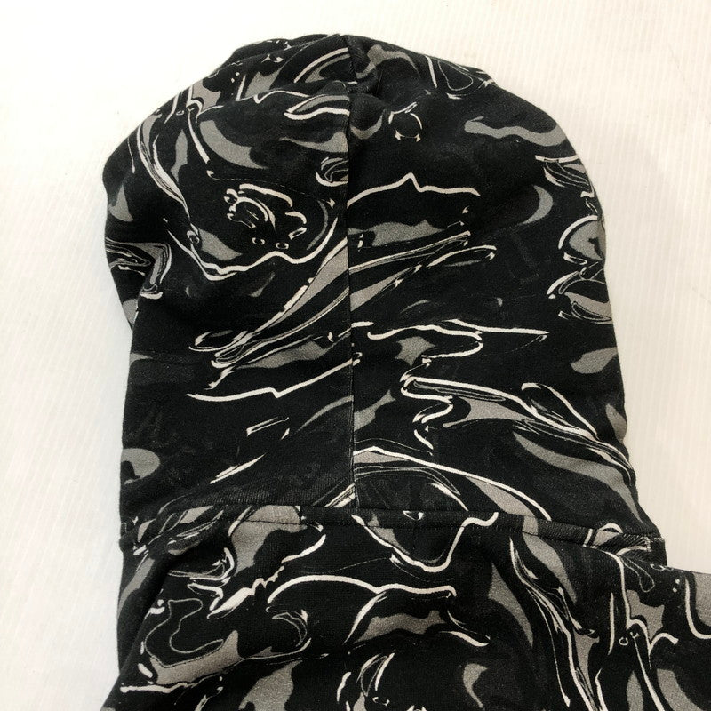 【中古品】【メンズ】 A BATHING APE アベイシングエイプ MARBLING CAMO RELAXED FIT PULLOVER HOODIE 001PPK801313M マーブリング カモ リラックスドフィット プルオーバーフーディー トップス パーカー 142-250212-kk-14-tei サイズ：XL カラー：ブラック 万代Net店