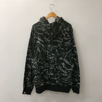 【中古品】【メンズ】 A BATHING APE アベイシングエイプ MARBLING CAMO RELAXED FIT PULLOVER HOODIE 001PPK801313M マーブリング カモ リラックスドフィット プルオーバーフーディー トップス パーカー 142-250212-kk-14-tei サイズ：XL カラー：ブラック 万代Net店