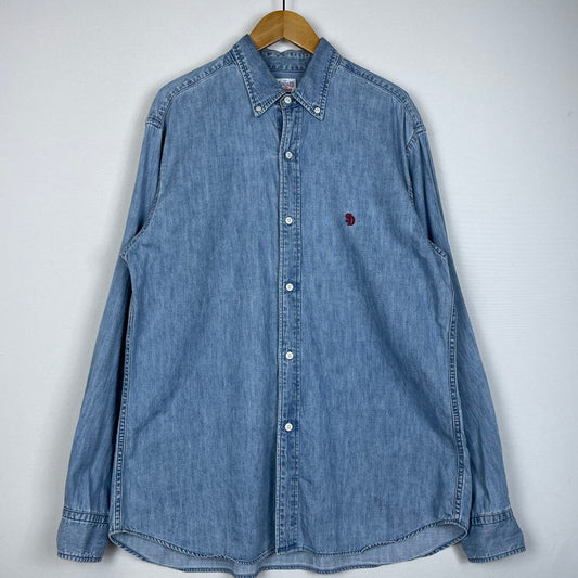 【中古品】【メンズ】 SD DENIM BUTTON－DOWN SHIRT VINTAGE WASH SHIRT SDデニム ボタンダウン シャツ ヴィンテージウォッシュ シャツ 長袖 トップス 145-251229-yo-07-fuzh サイズ：L カラー：インディゴ 万代Net店