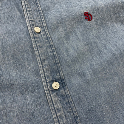 【中古品】【メンズ】 SD DENIM BUTTON－DOWN SHIRT VINTAGE WASH SHIRT SDデニム ボタンダウン シャツ ヴィンテージウォッシュ シャツ 長袖 トップス 145-251229-yo-07-fuzh サイズ：L カラー：インディゴ 万代Net店