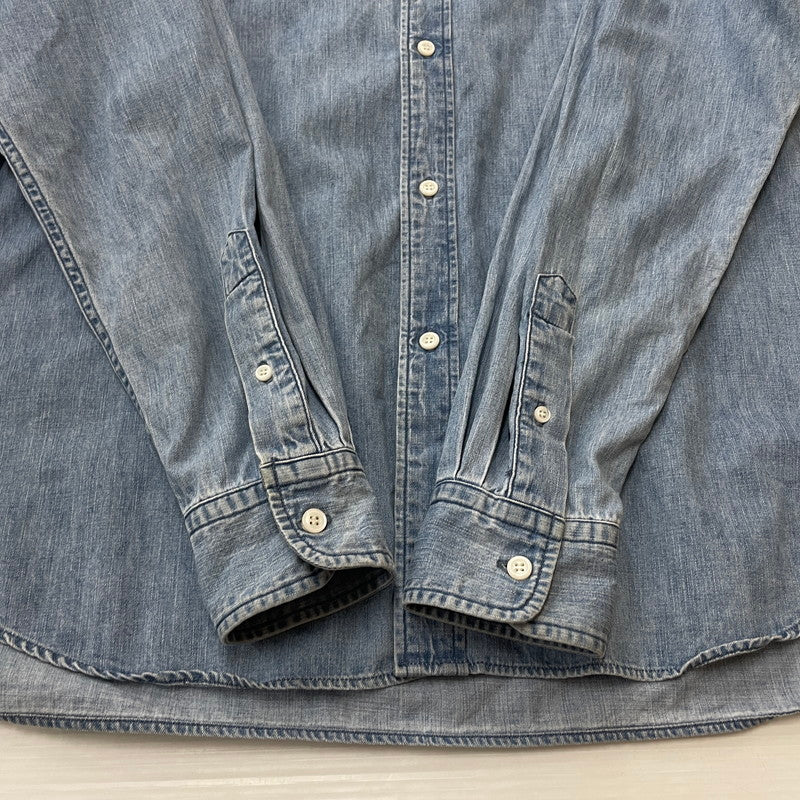 【中古品】【メンズ】 SD DENIM BUTTON－DOWN SHIRT VINTAGE WASH SHIRT SDデニム ボタンダウン シャツ ヴィンテージウォッシュ シャツ 長袖 トップス 145-251229-yo-07-fuzh サイズ：L カラー：インディゴ 万代Net店