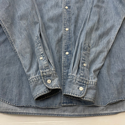 【中古品】【メンズ】 SD DENIM BUTTON－DOWN SHIRT VINTAGE WASH SHIRT SDデニム ボタンダウン シャツ ヴィンテージウォッシュ シャツ 長袖 トップス 145-251229-yo-07-fuzh サイズ：L カラー：インディゴ 万代Net店