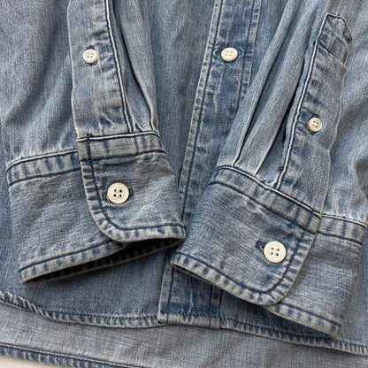 【中古品】【メンズ】 SD DENIM BUTTON－DOWN SHIRT VINTAGE WASH SHIRT SDデニム ボタンダウン シャツ ヴィンテージウォッシュ シャツ 長袖 トップス 145-251229-yo-07-fuzh サイズ：L カラー：インディゴ 万代Net店