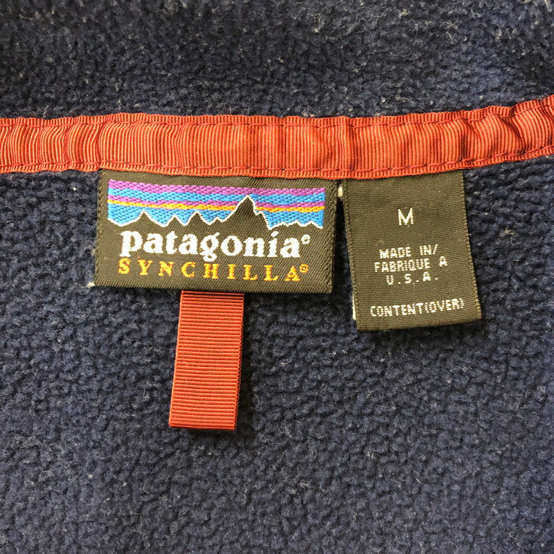 【現状渡し品】【メンズ】 patagonia パタゴニア SYNCHILLA SNAP-T PULLOVER 25450 F5 シンチラスナップT プルオーバー ライトアウター フリースジャケット 144-250212-kk-18-tei サイズ：M カラー：ネイビー 万代Net店