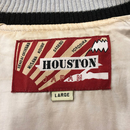 【中古品】【メンズ】 HOUSTON ヒューストン SOUVENIR JACKET 50433 スーベニアジャケット ライトアウター スカジャン  龍 虎 日本地図 刺繍 145-250212-kk-26-tei サイズ：L カラー：ブラック 万代Net店