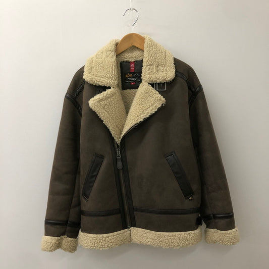 【中古品】【レディース】  ALPHA INDUSTRIES アルファインダストリーズ FAKE MOUTON JACKET TA7132 フェイク ムートンジャケット アウター 145-250306-kk-37-tei サイズ：M カラー：ブラウン 万代Net店