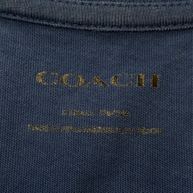 【中古品】【メンズ】 COACH コーチ SIGNATURE TAPE TEE C5234 シグネチャー テープ Tシャツ 半袖 トップス 141-250417-kk-09-tei サイズ：XS カラー：ブルー 万代Net店