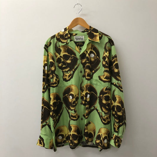 【中古品】【メンズ】 WACKO MARIA ワコマリア × 56 TATTO STUDIO 56タトゥースタジオ 22AW HAWAIIAN SHIRT L/S (TYPE-2)  [56TS-WM-HI13] ハワイアンシャツ ロングスリーブ 長袖 トップス 140-250212-kk-34-tei サイズ：L カラー：ライトグリーン 万代Net店