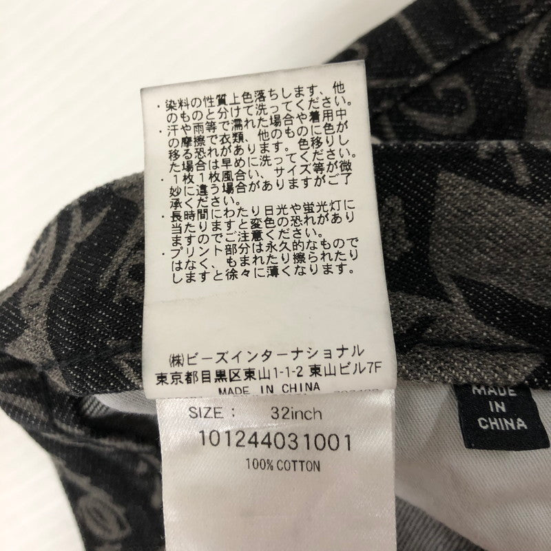 【中古品】【メンズ】 XLARGE エクストララージ 24AW DISCHARGE PRINT DENIM PANTS 101244031001 ディスチャージ プリント デニムパンツ ボトムス 153-250221-kk-15-tei サイズ：32 カラー：ブラック 万代Net店