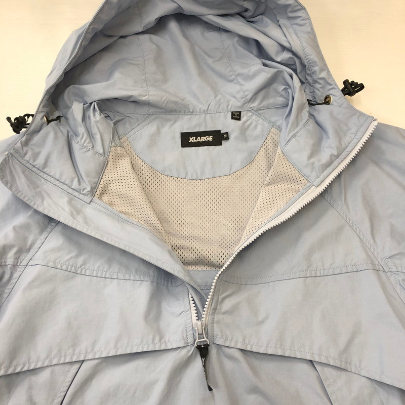 【中古品】【メンズ】 XLARGE エクストララージ PULLOVER HOODED RAGLAN JACKET 101251021004 プルオーバー フーデット ラグラン ジャケット ライトアウター 142-250417-yo-24-tei サイズ：M カラー：ライトブルー 万代Net店