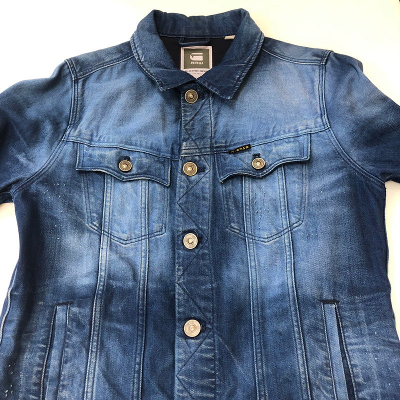 【中古品】【メンズ】 G-STAR RAW ジースターロウ SLIM TAILOR JKT 82611B 5189 71 スリムテーラージャケット ライトアウター デニムジャケット 141-250421-kk-05-tei サイズ：M カラー：インディゴ 万代Net店