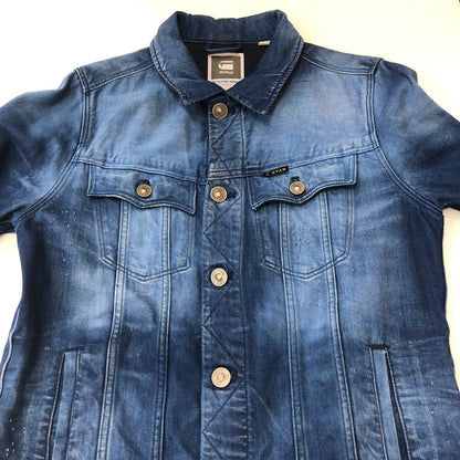【中古品】【メンズ】 G-STAR RAW ジースターロウ SLIM TAILOR JKT 82611B 5189 71 スリムテーラージャケット ライトアウター デニムジャケット 141-250421-kk-05-tei サイズ：M カラー：インディゴ 万代Net店