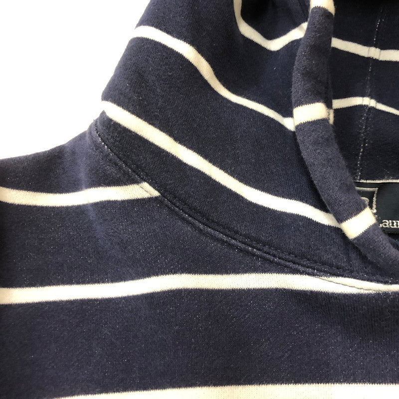 【中古品】【メンズ】 Polo by Ralph Lauren ポロバイラルフローレン PULLOVER BORDER PARKA プルオーバー ボーダー パーカー 長袖 トップス 147-250621-yo-23-tei サイズ：L カラー：ネイビー 万代Net店
