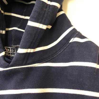 【中古品】【メンズ】 Polo by Ralph Lauren ポロバイラルフローレン PULLOVER BORDER PARKA プルオーバー ボーダー パーカー 長袖 トップス 147-250621-yo-23-tei サイズ：L カラー：ネイビー 万代Net店