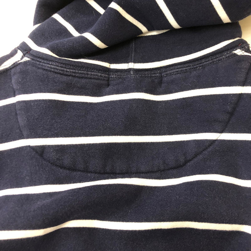 【中古品】【メンズ】 Polo by Ralph Lauren ポロバイラルフローレン PULLOVER BORDER PARKA プルオーバー ボーダー パーカー 長袖 トップス 147-250621-yo-23-tei サイズ：L カラー：ネイビー 万代Net店
