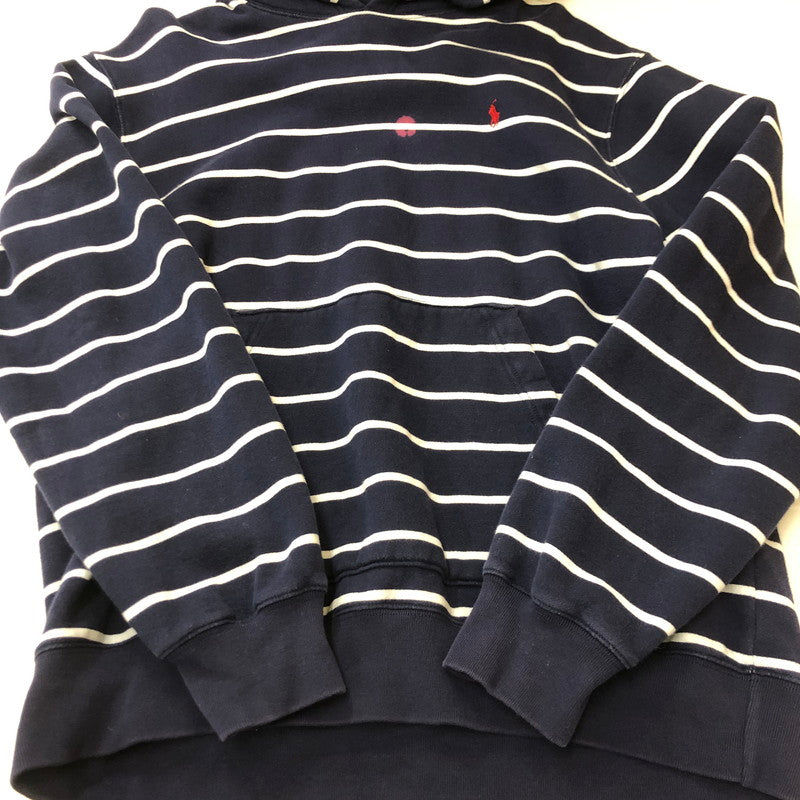 【中古品】【メンズ】 Polo by Ralph Lauren ポロバイラルフローレン PULLOVER BORDER PARKA プルオーバー ボーダー パーカー 長袖 トップス 147-250621-yo-23-tei サイズ：L カラー：ネイビー 万代Net店