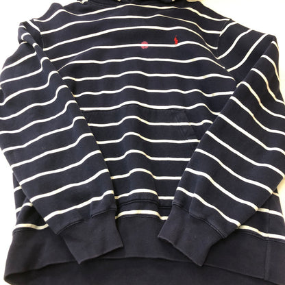 【中古品】【メンズ】 Polo by Ralph Lauren ポロバイラルフローレン PULLOVER BORDER PARKA プルオーバー ボーダー パーカー 長袖 トップス 147-250621-yo-23-tei サイズ：L カラー：ネイビー 万代Net店