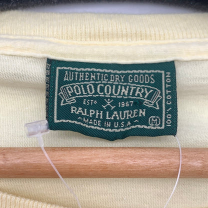 【中古品】【メンズ】 POLO COUNTRY RALPH LAUREN ポロカントリーラルフローレン ポケット半袖Tシャツ カットソー ブランド 古着 147-260725-gm-29-fuzh サイズ：M カラー：イエロー 万代Net店