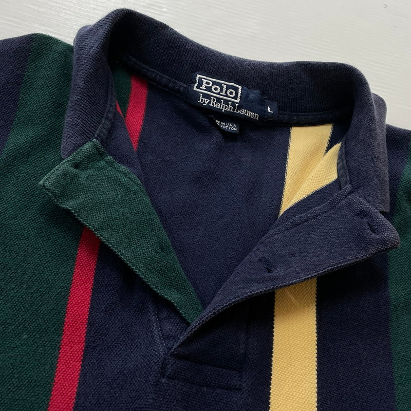 【中古品】【メンズ】 RALPH LAUREN ラルフ ローレン LAGER SHIRT ラガー シャツ 半袖 トップス 147-260801-sa-11-tei サイズ：L カラー：ストライプ 万代Net店