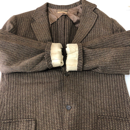 【中古品】【メンズ】 Brooks Brothers ブルックスブラザーズ HARRIS TWEED JACKET ハリス ツイード ジャケット ライトアウター 147-251021-ks-19-tei サイズ：不明 カラー：ブラウン 万代Net店