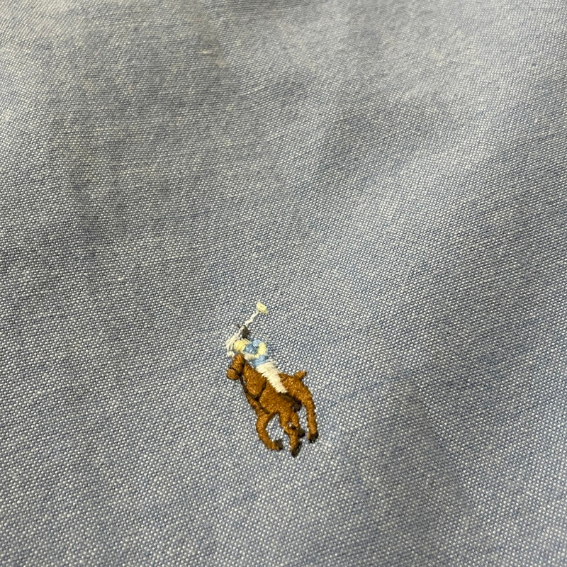 【現状渡し品】【メンズ】 POLO COUNTRY RALPHLAUREN ポロ カントリー ラルフローレン S/S BUTTON DOWN SHIRT ショートスリーブ ボタン ダウン シャツ 半袖 トップス 147-260714-sa-07-tei サイズ：M カラー：ブルー系 万代Net店