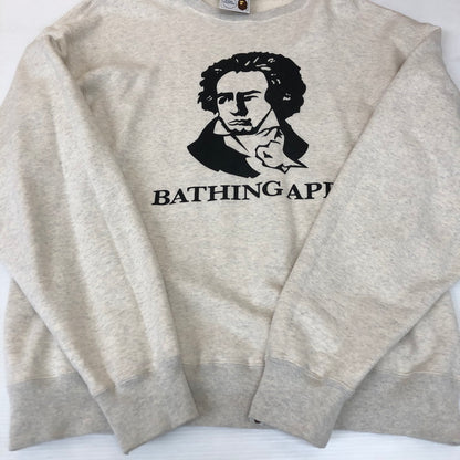 【中古品】【メンズ】 A BATHING APE アベイシングエイプ RELAXED FIT CREW NECK 001SWI701003M リラックスドフィット クルーネック トップス トレーナー 142-250213-kk-05-tei サイズ：2XL カラー：グレー 万代Net店