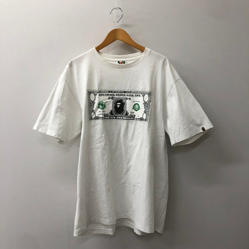 【中古品】【メンズ】 A BATHING APE アベイシングエイプ BAPE DOLLAR CLASSIC TEE 001TEH201009X ベイプダラー クラシック Tシャツ 半袖 トップス 142-250213-kk-11-tei サイズ：2XL カラー：ホワイト 万代Net店