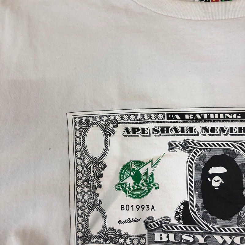 【中古品】【メンズ】 A BATHING APE アベイシングエイプ BAPE DOLLAR CLASSIC TEE 001TEH201009X ベイプダラー クラシック Tシャツ 半袖 トップス 142-250213-kk-11-tei サイズ：2XL カラー：ホワイト 万代Net店