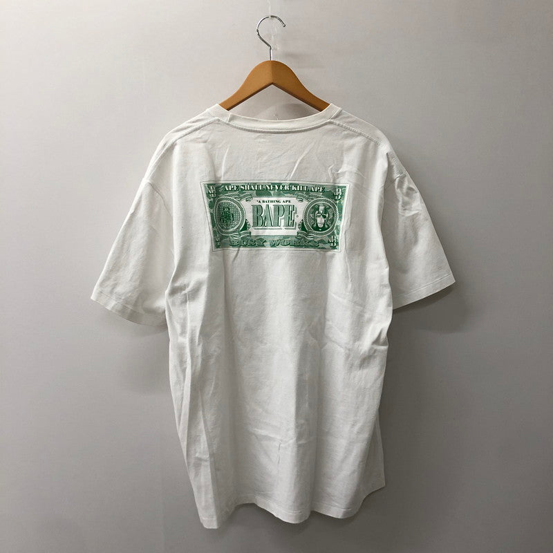 【中古品】【メンズ】 A BATHING APE アベイシングエイプ BAPE DOLLAR CLASSIC TEE 001TEH201009X ベイプダラー クラシック Tシャツ 半袖 トップス 142-250213-kk-11-tei サイズ：2XL カラー：ホワイト 万代Net店