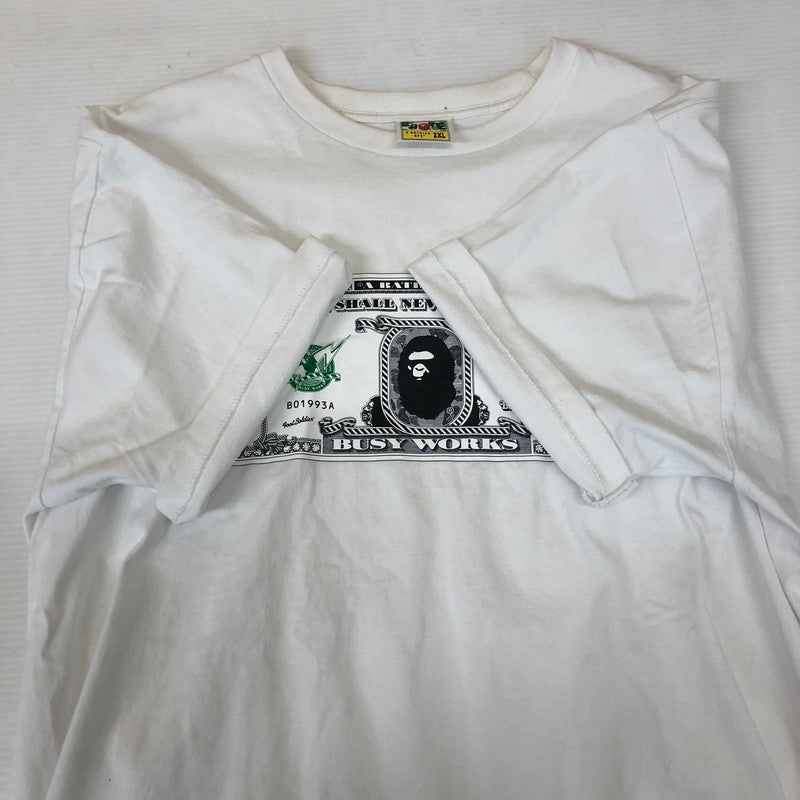 【中古品】【メンズ】 A BATHING APE アベイシングエイプ BAPE DOLLAR CLASSIC TEE 001TEH201009X ベイプダラー クラシック Tシャツ 半袖 トップス 142-250213-kk-11-tei サイズ：2XL カラー：ホワイト 万代Net店