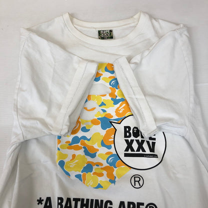 【中古品】【メンズ】 A BATHING APE アベイシングエイプ BAPE STORE SAPPORO XXV APE HEAD TEE ベイプストア サッポロ XXV エイプヘッド Tシャツ 半袖 トップス 142-250213-kk-10-tei サイズ：2XL カラー：ホワイト 万代Net店