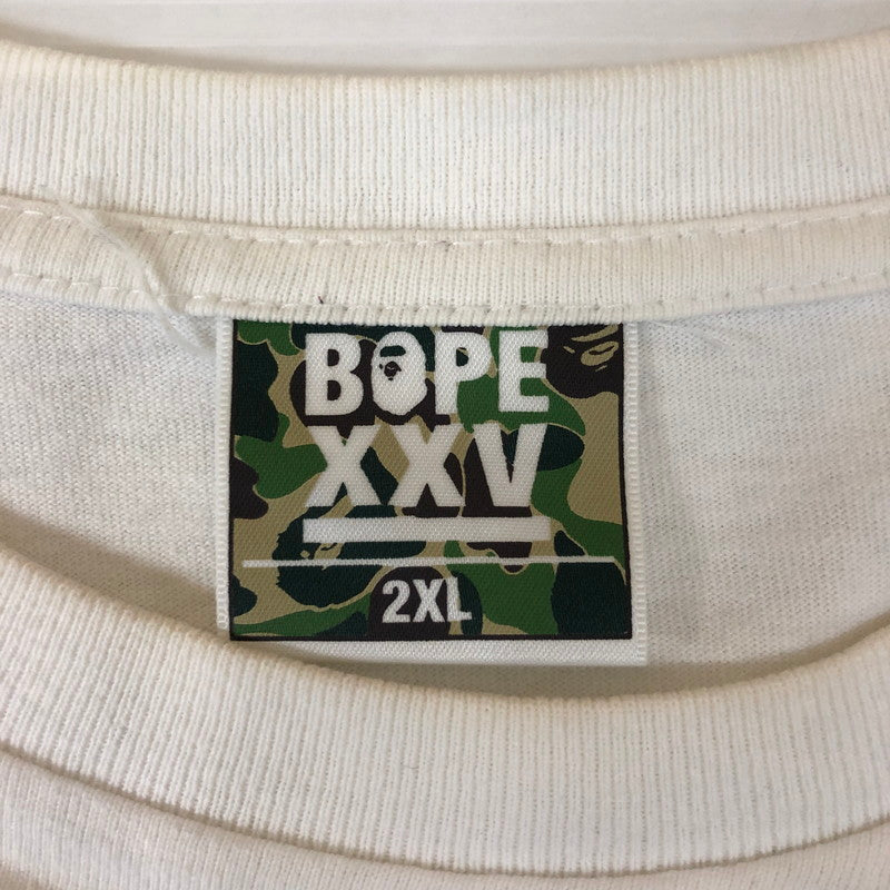 【中古品】【メンズ】 A BATHING APE アベイシングエイプ BAPE STORE SAPPORO XXV APE HEAD TEE ベイプストア サッポロ XXV エイプヘッド Tシャツ 半袖 トップス 142-250213-kk-10-tei サイズ：2XL カラー：ホワイト 万代Net店