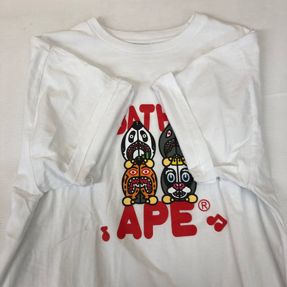 【中古品】【メンズ】 A BATHING APE アベイシングエイプ CLASSIC MILO SHARK #2 TEE 002TEH801014M クラシックマイロ シャーク Tシャツ 半袖 トップス 142-250213-kk-12-tei サイズ：2XL カラー：ホワイト 万代Net店