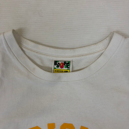 【中古品】【メンズ】 A BATHING APE アベイシングエイプ A RISING PRINT T-SHIRT 001TEK301047M ア ライジング プリント Tシャツ 半袖 トップス 142-250213-kk-07-tei サイズ：2XL カラー：ホワイト 万代Net店