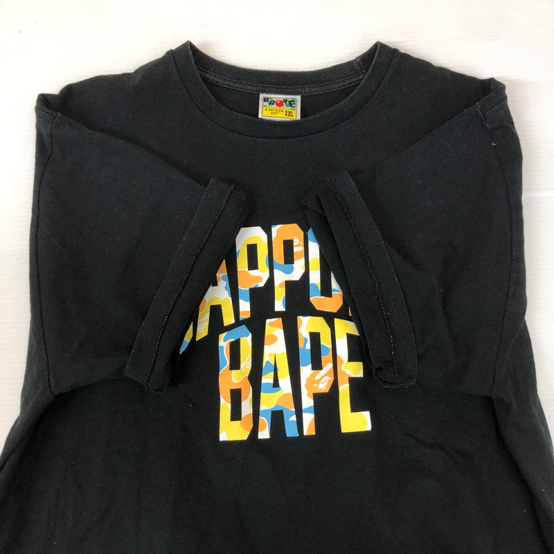 【中古品】【メンズ】 A BATHING APE アベイシングエイプ BAPE STORE JAPAN LIMITED NYC LOGO TEE 001TEK221063F ベイプストア ジャパン リミテッド NYCロゴ Tシャツ 札幌店限定モデル 半袖 トップス 142-250213-kk-15-tei サイズ：2XL カラー：ブラック 万代Net店