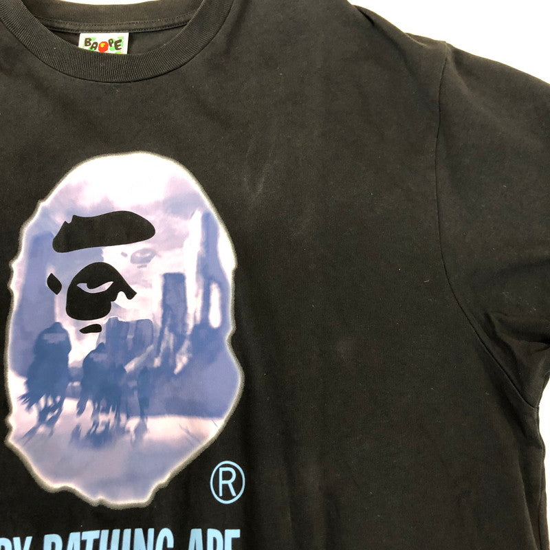 【中古品】【メンズ】 A BATHING APE アベイシングエイプ PAINTING RELAXED FIT GRAPHIC T-SHIRT 001TEK801305M ペインティング リラックスドフィット グラフィックTシャツ 半袖 トップス 142-250213-kk-16-tei サイズ：XL カラー：ブラック 万代Net店