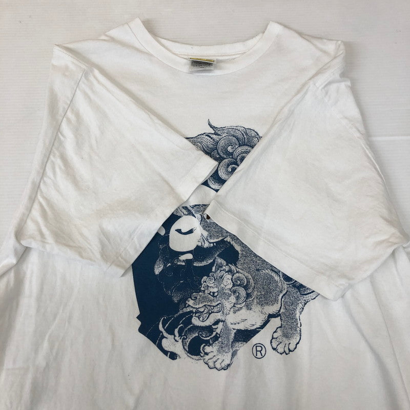 【中古品】【メンズ】 A BATHING APE アベイシングエイプ JAPANESE TATOO BIG APE HEAD T-SHIRT 001TEK801029M ジャパニーズ タトゥー ビッグ エイプヘッド Tシャツ 半袖 トップス 142-250213-kk-09-tei サイズ：2XL カラー：ホワイト 万代Net店