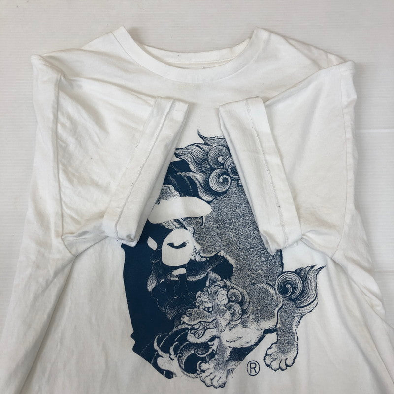 【中古品】【メンズ】 A BATHING APE アベイシングエイプ JAPANESE TATOO BIG APE HEAD T-SHIRT 001TEK801029M ジャパニーズ タトゥー ビッグ エイプヘッド Tシャツ 半袖 トップス 142-250213-kk-09-tei サイズ：2XL カラー：ホワイト 万代Net店