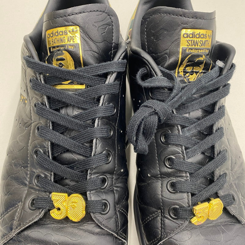 【中古品】【メンズ】 A BATHING APE × ADIDAS ア ベイシング エイプ × アディダス STAN SMITH スタンスミス IG1116 スニーカー 161-260505-nm-15-tei サイズ：28.5cm カラー：ブラック 万代Net店