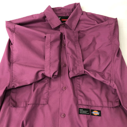 【中古品】【メンズ】 FAT エフエーティー × DICKIES ディッキーズ 別注 コラボ WORKISH F32210-SH13-AB ワーキッシュ ワークシャツ 半袖 トップス 142-250221-kk-06-tei サイズ：JUMBO (XXL) カラー：パープル 万代Net店