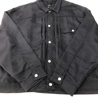 【中古美品】【メンズ】 HUF ハフ BENNINGTON TRUCKER JACKET JK00399 ベニントン トラッカージャケット ライトアウター 142-250221-kk-09-tei サイズ：XXL カラー：ネイビー 万代Net店