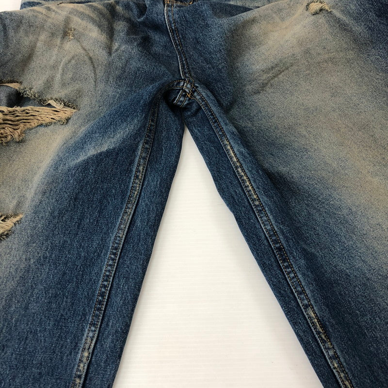 【中古品】【メンズ】  EMOSTANCECLUB エモスタンスクラブ DESTROYED BAGGY WIDE LEG JEANS デストロイド バギー ワイド レグ ジーンズ ボトムス デニムパンツ 156-250221-kk-20-tei サイズ：1 カラー：ライトインディゴ 万代Net店