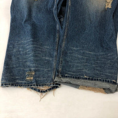 【中古品】【メンズ】  EMOSTANCECLUB エモスタンスクラブ DESTROYED BAGGY WIDE LEG JEANS デストロイド バギー ワイド レグ ジーンズ ボトムス デニムパンツ 156-250221-kk-20-tei サイズ：1 カラー：ライトインディゴ 万代Net店