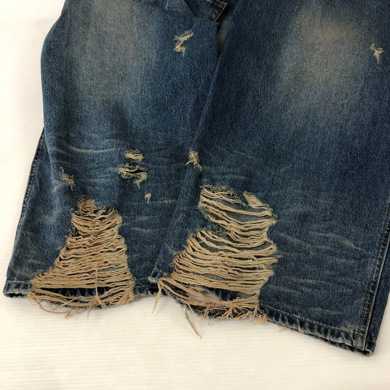 【中古品】【メンズ】  EMOSTANCECLUB エモスタンスクラブ DESTROYED BAGGY WIDE LEG JEANS デストロイド バギー ワイド レグ ジーンズ ボトムス デニムパンツ 156-250221-kk-20-tei サイズ：1 カラー：ライトインディゴ 万代Net店